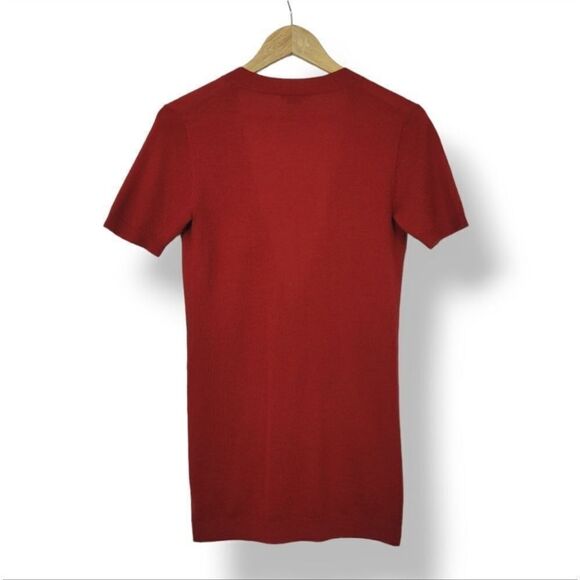 Theory Gwyneth Cashmere Button Down Short Sleeve Cardigan in Red Size P/0 - Picture 4 of 14